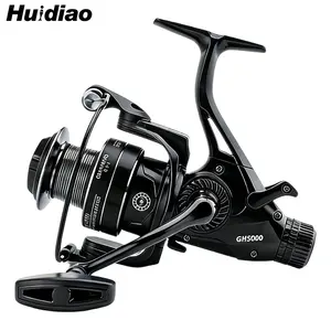 Huidiao GH Daul Drag System Spinning Reel 26.4LB/12KG Max Drag 4.7:1/5.2:1 Gear Ratio Zero Play 4+1BB Carp Fishing Reel Front&Rear Drag 3000-7000 Series CNC Metal Tapered Spool for Carp Fishing Fishing Tackle Fishing Equipment