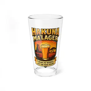 Hakuna Ma’Lager Mixing Glass | 16oz Vintage Beer-Inspired Pint | Parkbound Taproom Glassware