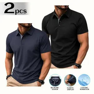 Clean Gent 2-pack men’s polo shirts—soft, breathable summer polos with a comfortable casual fit and classic turn-down collar; suitable for everyday wear in summer and business outfits.
