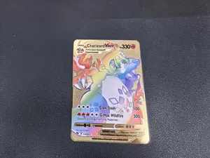 Charizard VMAX Rainbow Gold Metal Pokémon Card Collectible/Gift/Display