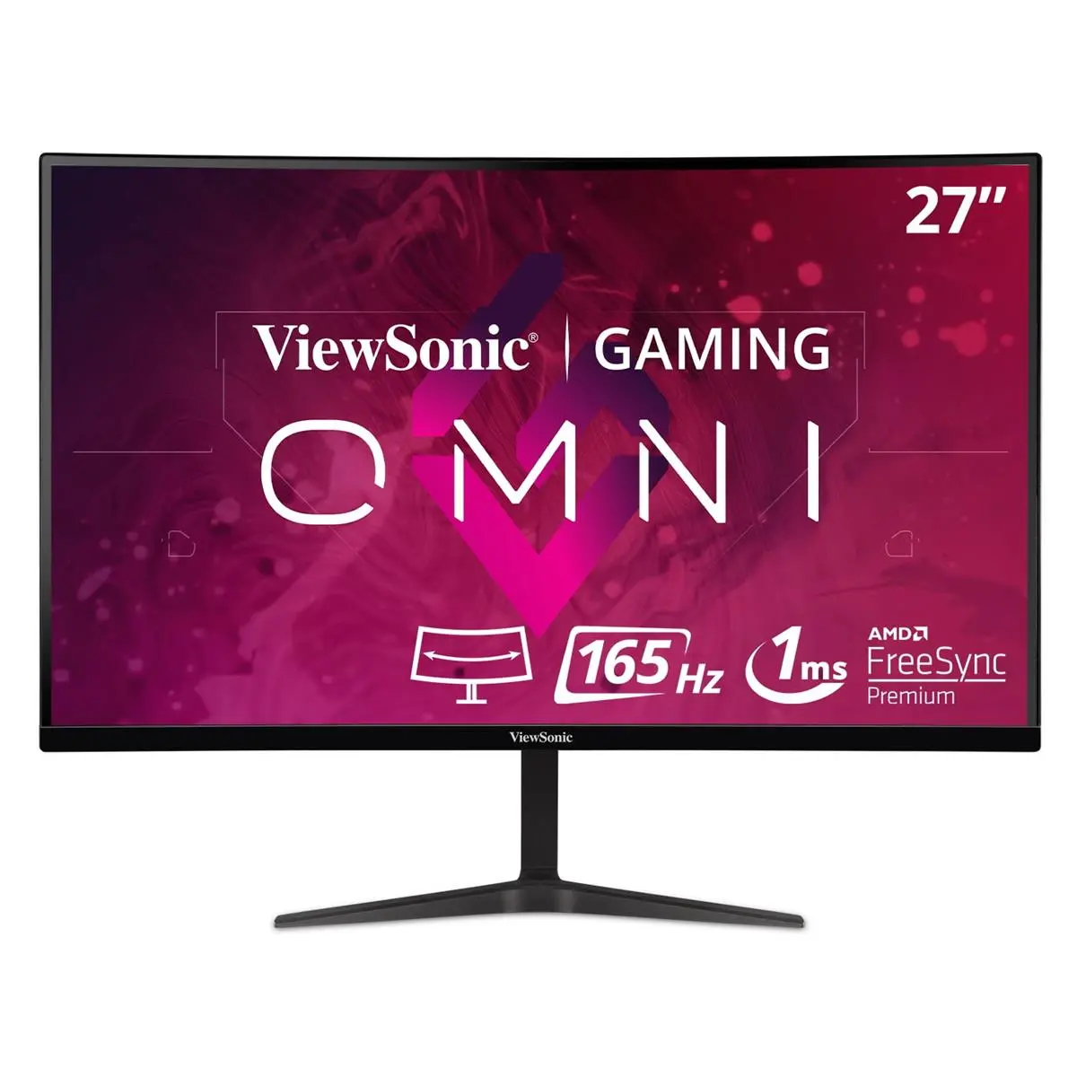ViewSonic 27-in Curved LCD Computer Monitor - WQHD 2560x1440 Resolution, 165 Hz Refresh Rate, 1ms Response Time, AdaptiveSync, Game Ready Monitor for PC Gaming & Work, Desktop/Laptop Component, Computer Monitor Curved