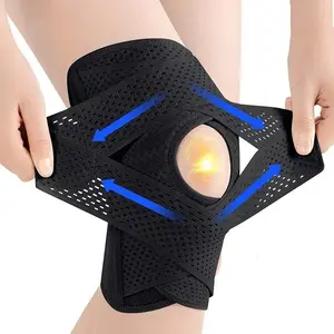 Medical Knee Brace with Spring Support for Meniscus Injury Pain Relief, Adjustable Breathable Knee Compression Sleeve for Sports Running Workout