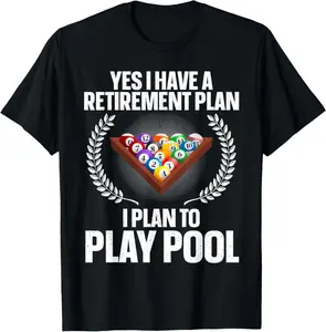 100% cotton Unisex Cool Pool Design For Men Women Billiards Lover Pool Player T-Shirt