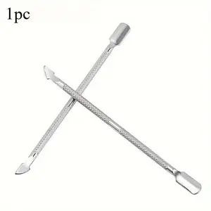 Ergonomic Stainless Steel Cuticle Pusher - Professional Manicure Tool for Easy Cuticle Removal - Durable Nail Art Essential for Home & Salon Nail Care Tools