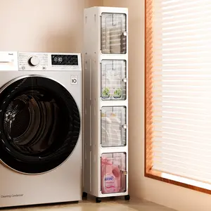 White 5-Tier Collapsible Storage Bins with Lids and Wheels | Stackable Plastic Organizer for Home, Office, Dorm