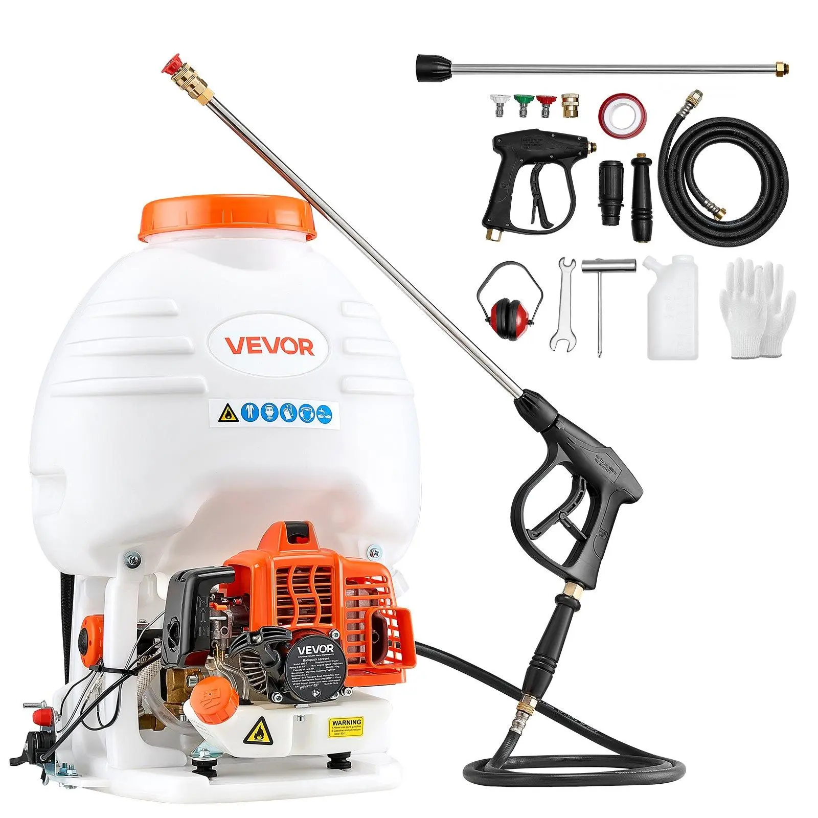 【DealsForYouDays】VEVOR Gas Powered Backpack Sprayer, 26.5CC 0.9HP Engine, Garden Sprayer with 5 Gallon Tank, Large Area Coverage, Lawn Spraying Machine with 24 in Wand & Nozzles for Efficient Gardening & Farming