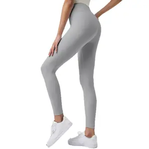 European Style Plus Size Butt Lifting Leggings WX7058 High Waist Tight Fit Summer Lightweight Perfect for Yoga Gym & Casual Outfits Solid Color