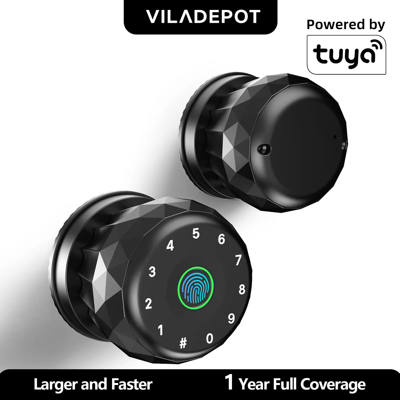 Smart Fingerprint Door Lock, keyless entry 4 in 1 Smart Fingerprint Door Knob with App Control & Key, Auto Lock, Biometric tech Thumbprint Door Locks for Bedroom, Garage, Home & Office campingessentials