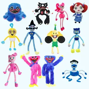 Poppy Playtime Full Character Plush Doll Set Huggy Wuggy Mommy Long Legs Soft Stuffed Plushie Kids Birthday Halloween Gift Collectible Home Room Decor Toy