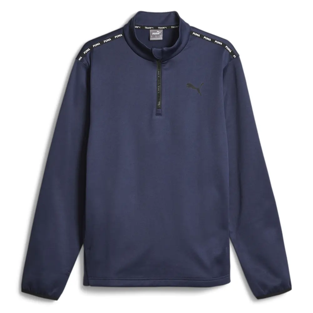 PUMA Mens Fit Pwrfleece Quarter Zip Training Athletic Outerwear Casual - Blue