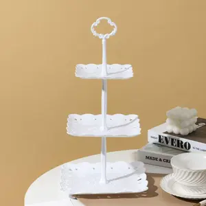 Multi Layer Cake Stand, 1 Count Square Cake Display Dessert Fruit Cake Sundries Jewelry Display Stand, Home Organizer for Wedding Birthday Party