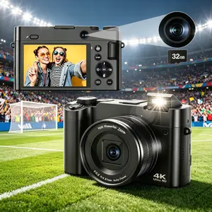 CAMKORY 4K Digital Vlogging Camera for Travel, Outdoor Photography and Vacation Videos, 64MP Camera with Dual Lens, Autofocus, Anti-Shake, 16X Zoom, 32GB Card, A Battery, Compact Camera for Beginners, Digital Cam, Contentcreator #SummerVibes,summervib