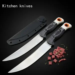 Chef's Knives with ABS Ergonomic Handles, Full‑Tang 9Cr18 Steel Kitchen Knives with Sheaths for Meat Cutting and Daily Household Food Preparation