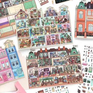 PaperMore Large Size 3D Miniature Scene Stickers Set - 3D Paper, Die-Cut, Decorative Sticker Scene Kit for DIY Scrapbooking, Stress Relief, Includes Tweezers (summerwins), 3D Paper Stickers, Decorative Sticker Stickers,summerwins