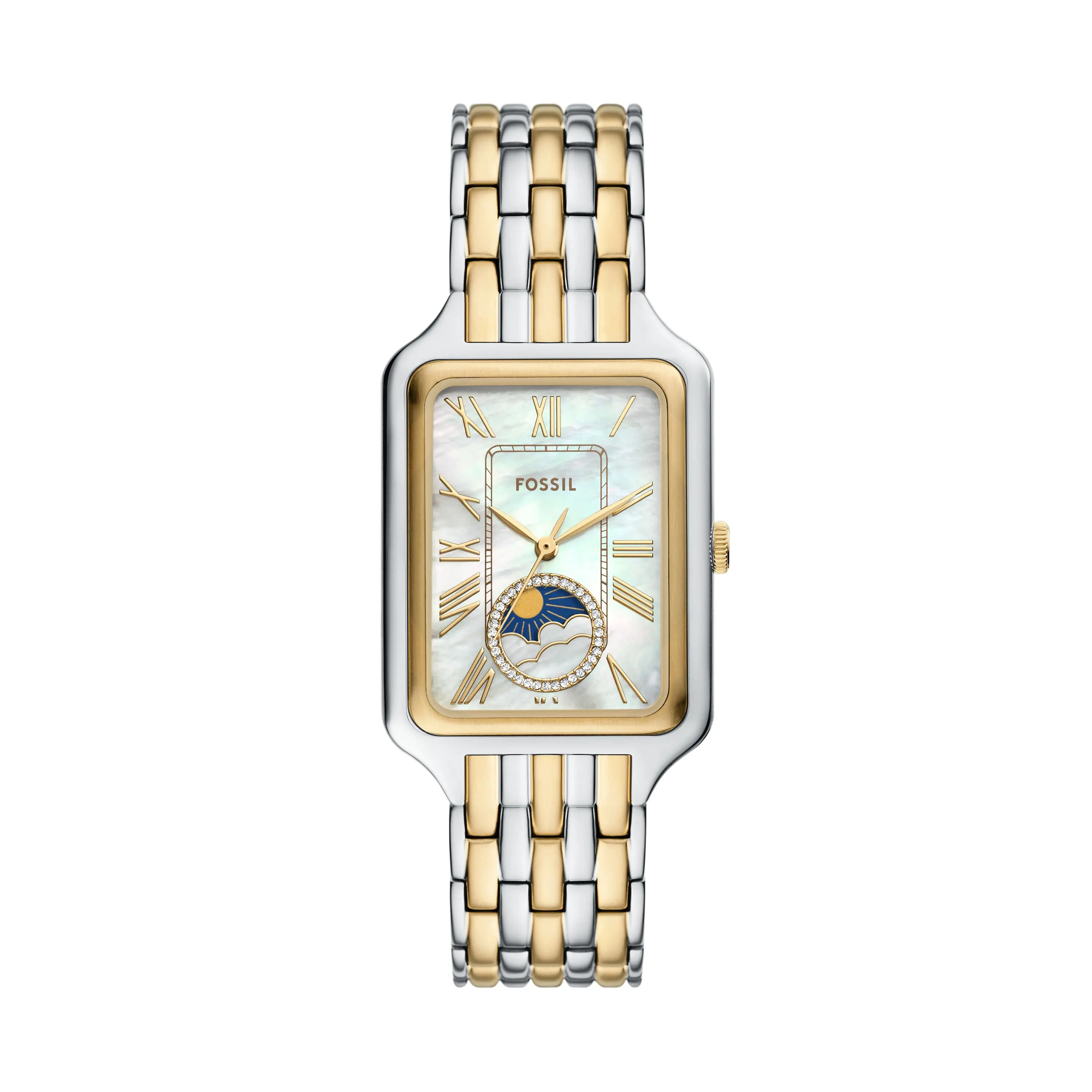 Fossil Women's Raquel 29mm Sun Moon Multifunction, Stainless Steel Watch