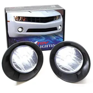 iJDMTOY Complete Set Fog Lights Foglamps w/Xenon White 5202 High Power LED Bulbs For 2010-2013 Chevy Camaro LS LT (Camaro w/Halogen Front Road Illuminating Lights Trims Only)