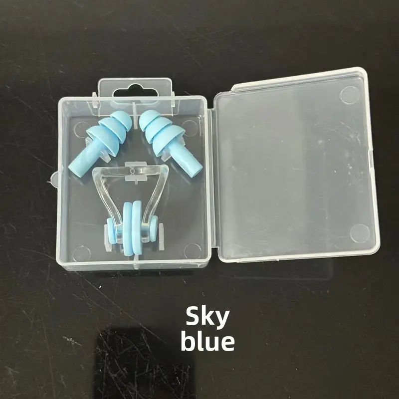 Nose clip and earplug set [sky blue]