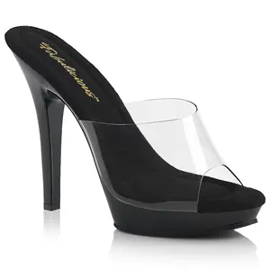 5 Inch Heel LIP-101 Clear-Black