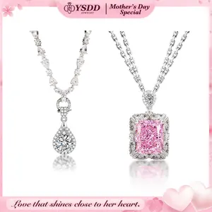 【#160 Special Occasion】Fancy CZ/Synthetic Moissanite Necklace with Detachable Pendant in 925 Sterling Silver