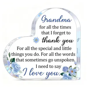 Grandma Gifts, Worlds Best Grandmas Acrylic Plaque Gift, Birthday Gifts for Grandma, Grandmother Gift Ideas Desk Sign, Mothers Day Gifts for Grandma Grandmother Nana, Gifts for Grandma from Granddaughter