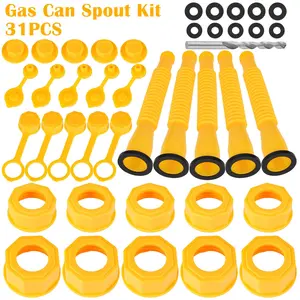 31 Gas Can Spout Kit Nozzle Vent Replacement with Multiple Sets, for Old Cap Type Plastic Gas Cans, Home & Festive Party Supplies