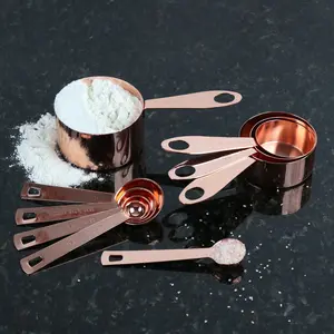 9pc Copper Measuring Cups & Spoons Set- Stainless Steel Kitchen Utensils Detachable Heavy Duty Detachable Heavy Duty Colorful Magnetic Stainless Steel