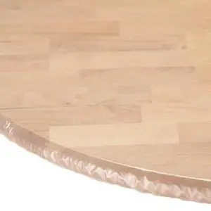 Heavy Duty Clear Vinyl Round Fitted Tablecloth (Table Cover) Elasticized Tablecloth Great for Protecting Your fine Tables and Table Linen