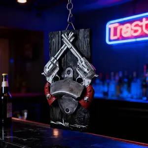 Vintage Western Style Wall-Mounted Beer Opener, Industrial Bar Wall Decor, Perfect Gift for Beer Lovers, Single Piece