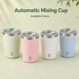 Automatic Stirring Mug Portable Coffee Cup 304 Stainless Steel Stirring Coffee Mug USB Rechargeable Water Cup Washable and Reusable Drinkware Tumbler Reuse