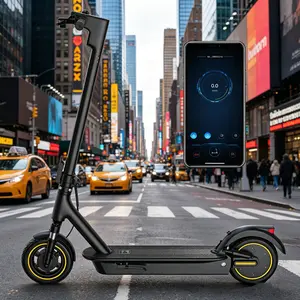 High-Performance Adult Electric Scooter, 10" Solid Tires for All-Terrain Use, App-Controlled Features, Dual Braking System for Reliable Stops, Ideal for City Commuting and Short Trips