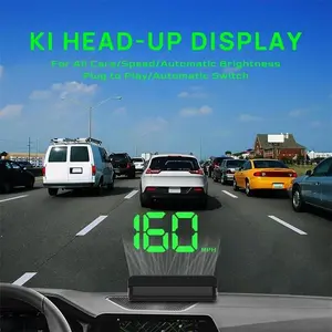 Windshield Speedometer Projection Instrument, Universal Car 3.5 Inch Hud, Obd GPS Digital Speed, Compass Direction, Time, Speed Warning