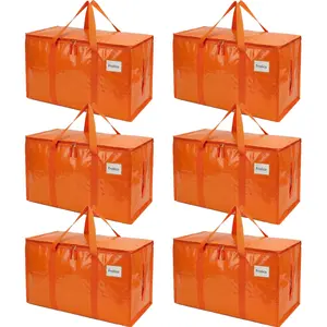 6-Pack – Extra Large Heavy Duty Moving Bags – Waterproof Storage Bags with Handles & Zipper Foldable, convenient, and practical — perfect for storage and organization.