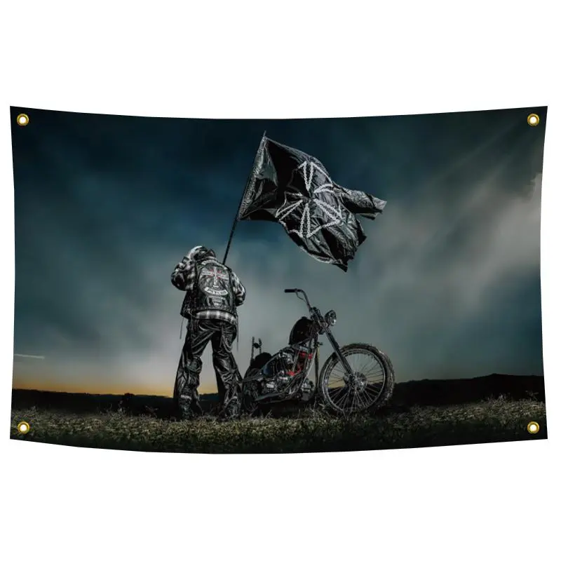 HSt Psycho Flag 3x5 Ft Wall Tapestry, Premium Grade Polyester, Fade-Resistant Artwork for Home Textile & Living Room Decoration, Starry Sky Spooky Pattern Backdrop Banner,summerwins