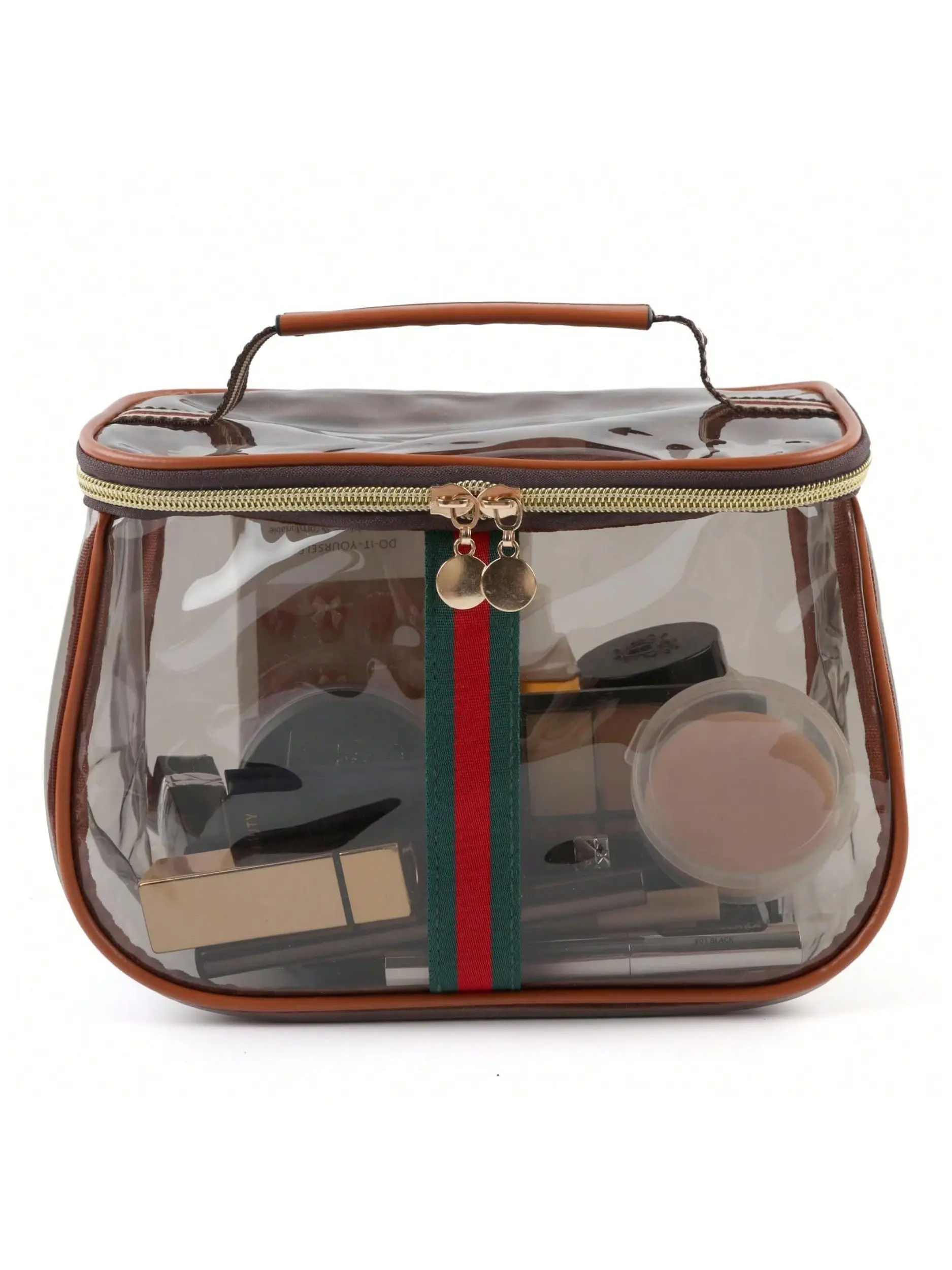 New Retro Vintage Vanity Bag, Clear Makeup Organizer with Handle, Large Capacity Cosmetics Toiletry Bag, Travel Skincare Storage Case, Transparent Vanity Bag, Cosmetic Travel Bags, Travel Beauty Bag, Travel Makeup Pouch
