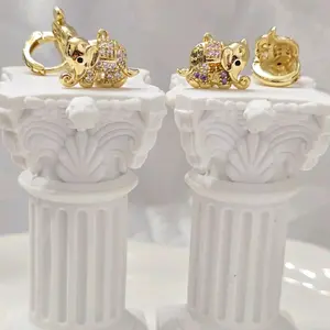 Mini Elephant Stud Earrings – Gold Laminated