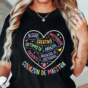 Heart Spanish Teacher Spanish Teacher Bilingual Teacher T-Shirt
