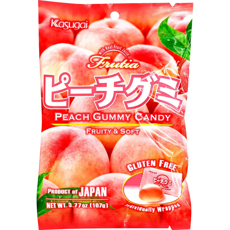 Kasugai Peach Fruit Gummy Candy - Natural, Gluten-Free, Authentic Taste, Real Fruit Juice, Soft & Chewy Sweet Individually Wrapped Single-Serve Snack Kasugai Peach Fruit Gummy Candy - Natural, Gluten-Free, Authentic Taste, Real Fruit Juice, Soft & Chewy Sweet Individually Wrapped Single-Serve Snack