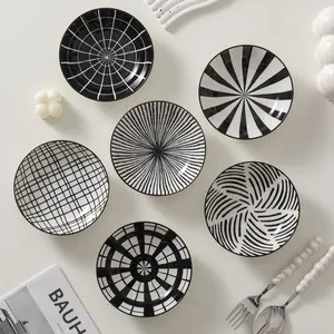 6-Piece Ceramic Appetizer Plates Set, Tableware & Design, Microwave Safe, Ideal for Parties & Everyday Use, Durable Kitchenware