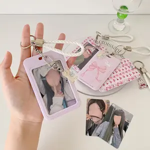 Style Cartoon Card Holder, Student ID Badge Protector, K-Pop Idol Flash Card Case, Keychain Pendant Card Sleeve, Pastel Color, Personalized Lanyard