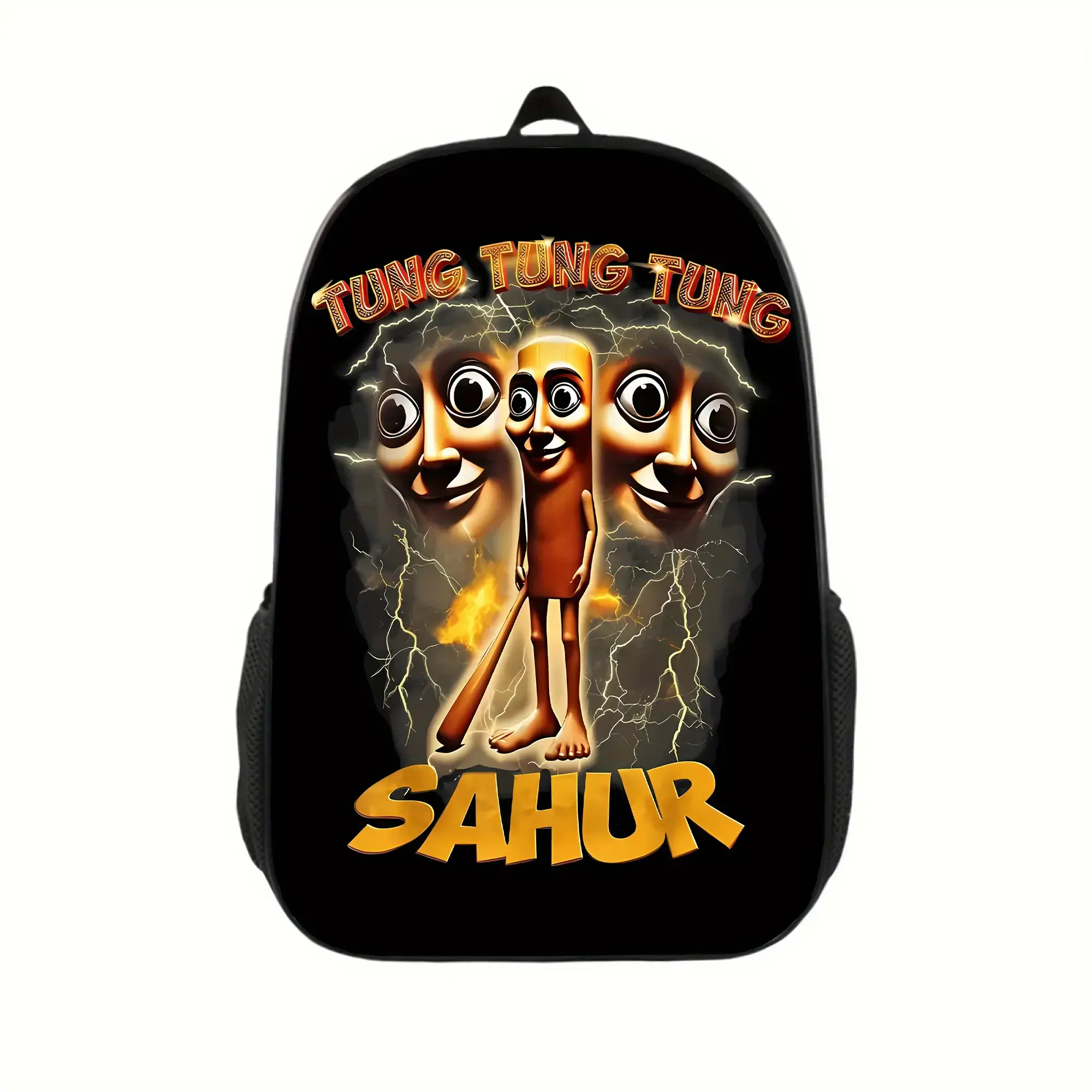 Fun Print Character Art Casual Backpack - Lightweight Durable Polyester, Adjustable Shoulder Straps, Dedicated Laptop Compartment, Stylish Accessory for Commuting and Campus Life, Fun Print Backpacks, Character Art Backpacks