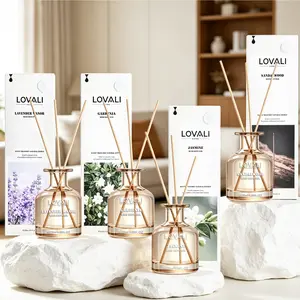Reed Diffuser | 120ML / 4.06 OZ | 4 Scents: Lavender/Gardenia/Jasmine/Sandalwood | Elegant Aromatherapy with Long-Lasting Fragrance | Ideal for Bedroom, Living Room, Study | Sophisticated Home Decor Gift, AIR FUSION Diffuser Sticks