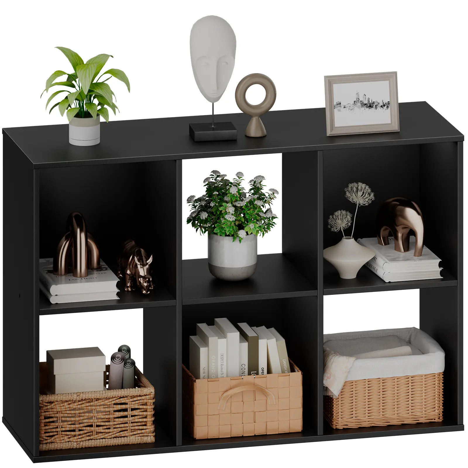 Open Cube Storage Organizer - Durable Shelves with Removable Back Panels, Indoor Furniture Console for Living Room, Home Office Decor & Artwork Display