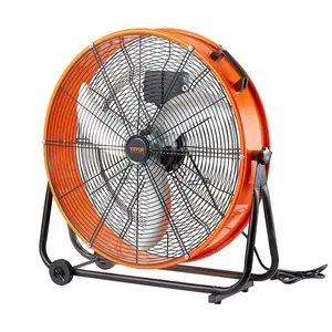 VEVOR Drum Fan, 24 Inch High Velocity Industrial Shop Fan, Heavy Duty Commercial Use 3-Speed 8600CFM, 360°Adjustable Tilting,0-2h Timer Industrial Floor Fan for Warehouse,Workshop,Factory, Basement