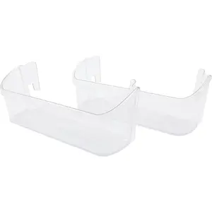 HECASA 240363702 AP2116106 Refrigerator Door Shelf Side Bin (Bottom) Compatible with Frigidaire Refrigerator Door Bin 891287 AH430207 EA430207 PS430207 Replacement only Clear Lower Bin 2PCS