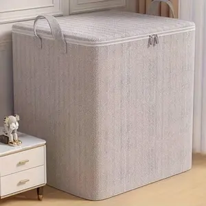 Large Storage Box with Lid, Clothes Storage Chest, Multi-Functional for Clothes, Blankets, Bedding, Perfect for Moving, Closets, Bedrooms, Dorms, Durable, Space-Saving Design