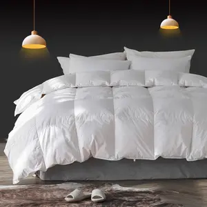 Kasentex Fluffy Duvet Insert - Super Fluffy Duvet, 100% Cotton, 450 Fill Power Feather and Down Baffle Box Comforter, Gray Piped Edge, Machine Washable, Hypoallergenic, All-Seasons Use