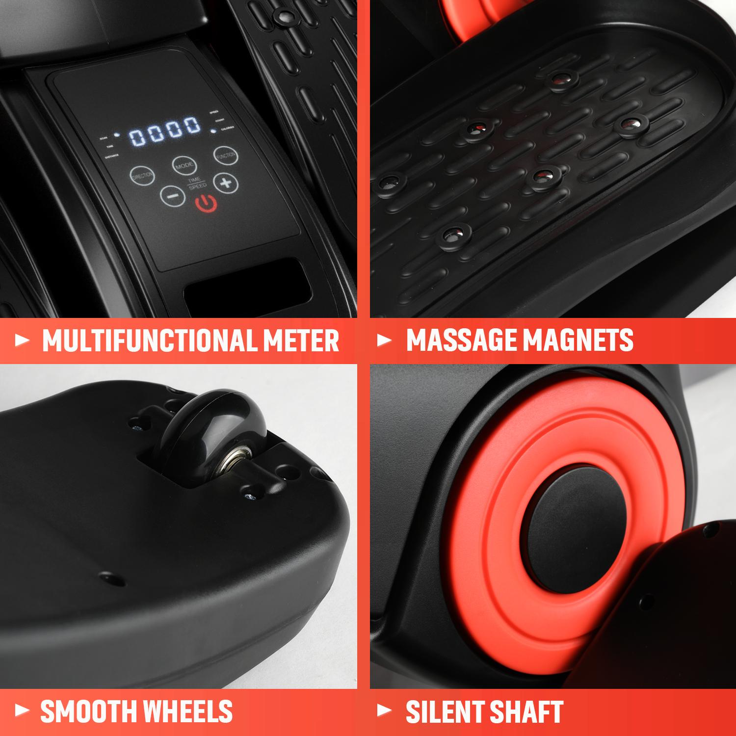 Under Desk Elliptical Trainer, Whisper-Quiet Seated Leg Exerciser for Home Office, Compact Pedal Machine for Seniors & Mobility Support, Adjustable Resistance & LCD Monitor