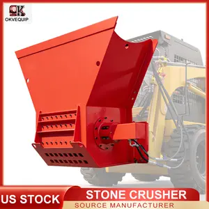 Stone Crusher, Skid Steer Loader Attachment, Crushing Stone, Rocks-Suitable For Construction Projects, Landscaping, Farms, And Gardens.