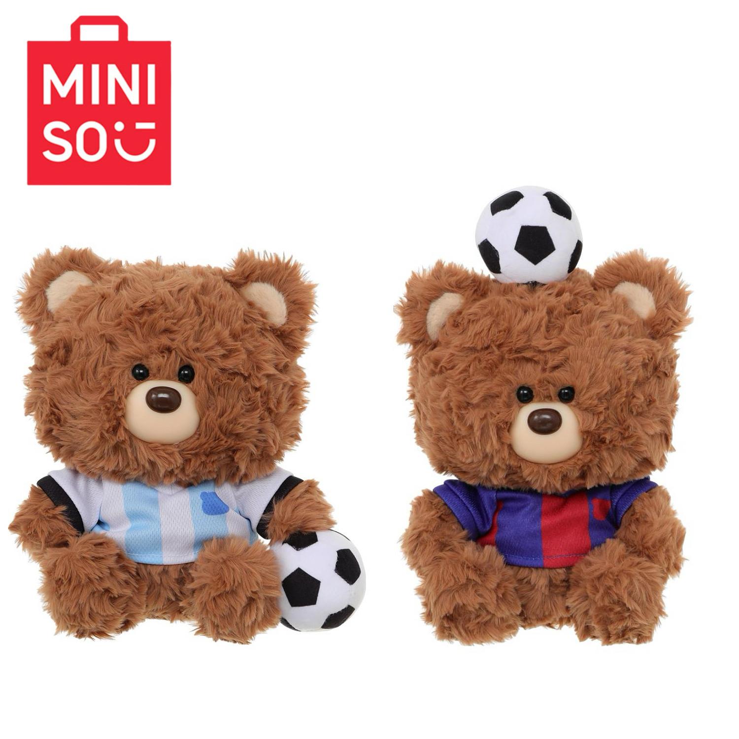 MINISO Giftford Bear Guardian Series Soccer Sitting Plush Toy, Soft Cuddly Stuffed Bear Doll in Football Outfit, Cute Collectible Gift for Kids Fans Birthday, Back To School MINISO Giftford Bear Guardian Series Soccer Sitting Plush Toy, Soft Cuddly Stuffed Bear Doll in Football Outfit, Cute Collectible Gift for Kids Fans Birthday, Back To School