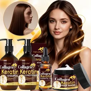 Collagen & Keratin 4-Piece Set, Haircare, Hydrating Conditioner, nourishes dry, damaged hair, helps reduce dryness and frizz, repairs weakened strands, restores softness and strength, soothes the scalp